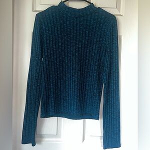 Soft, mock neck, blue sweater - perfect for work!